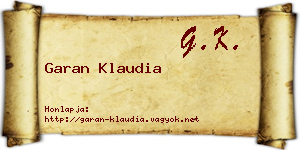 Garan Klaudia névjegykártya